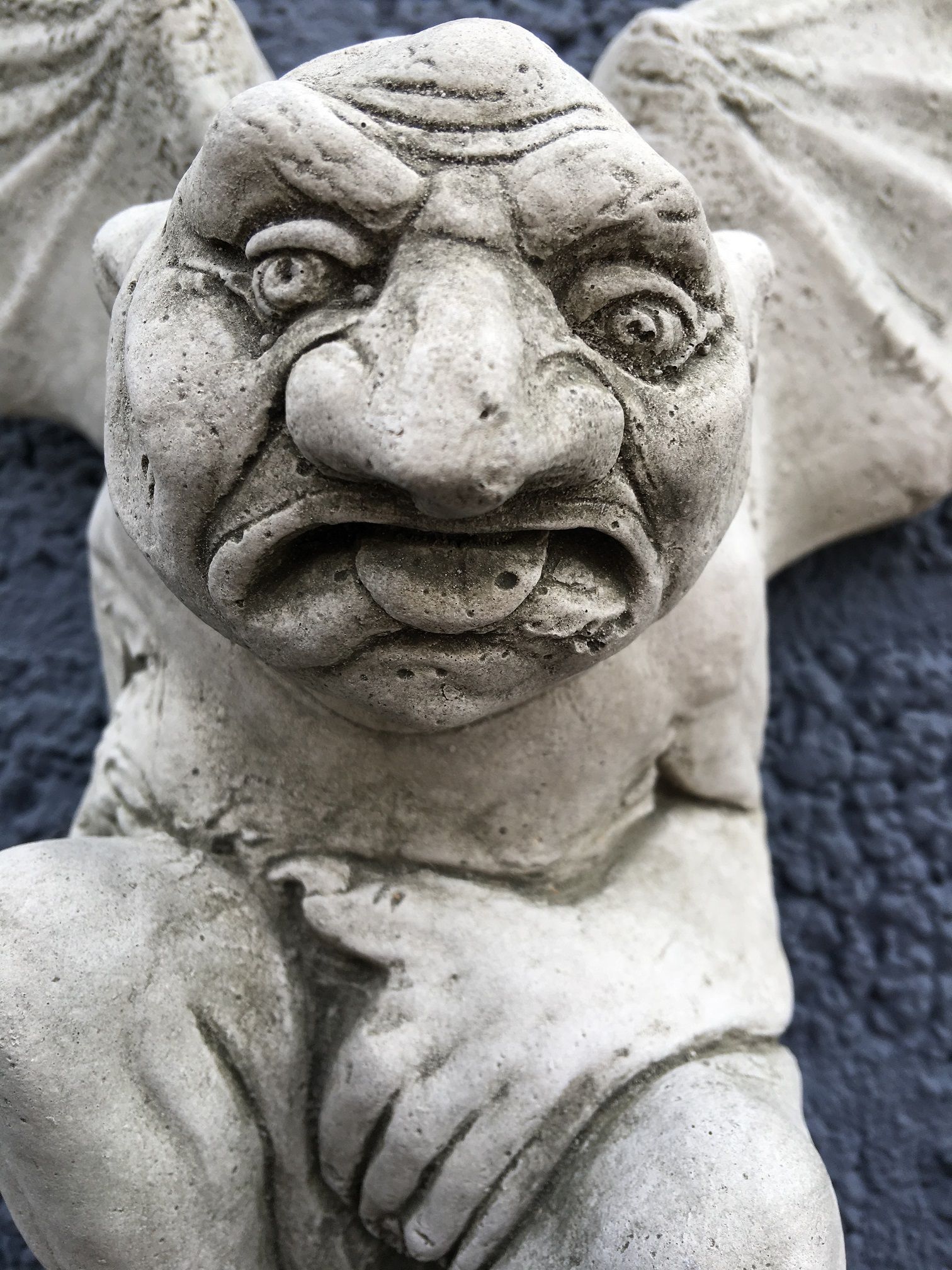 Gargoyle -vleermuis-demonen verdrijver-bewaker- steen kathedralen figuur.